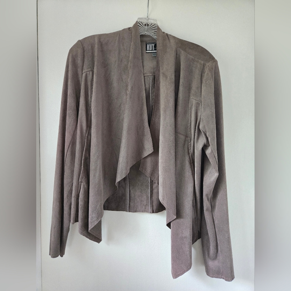 Kut from the Kloth Women's Taupe Faux Suede Jacket